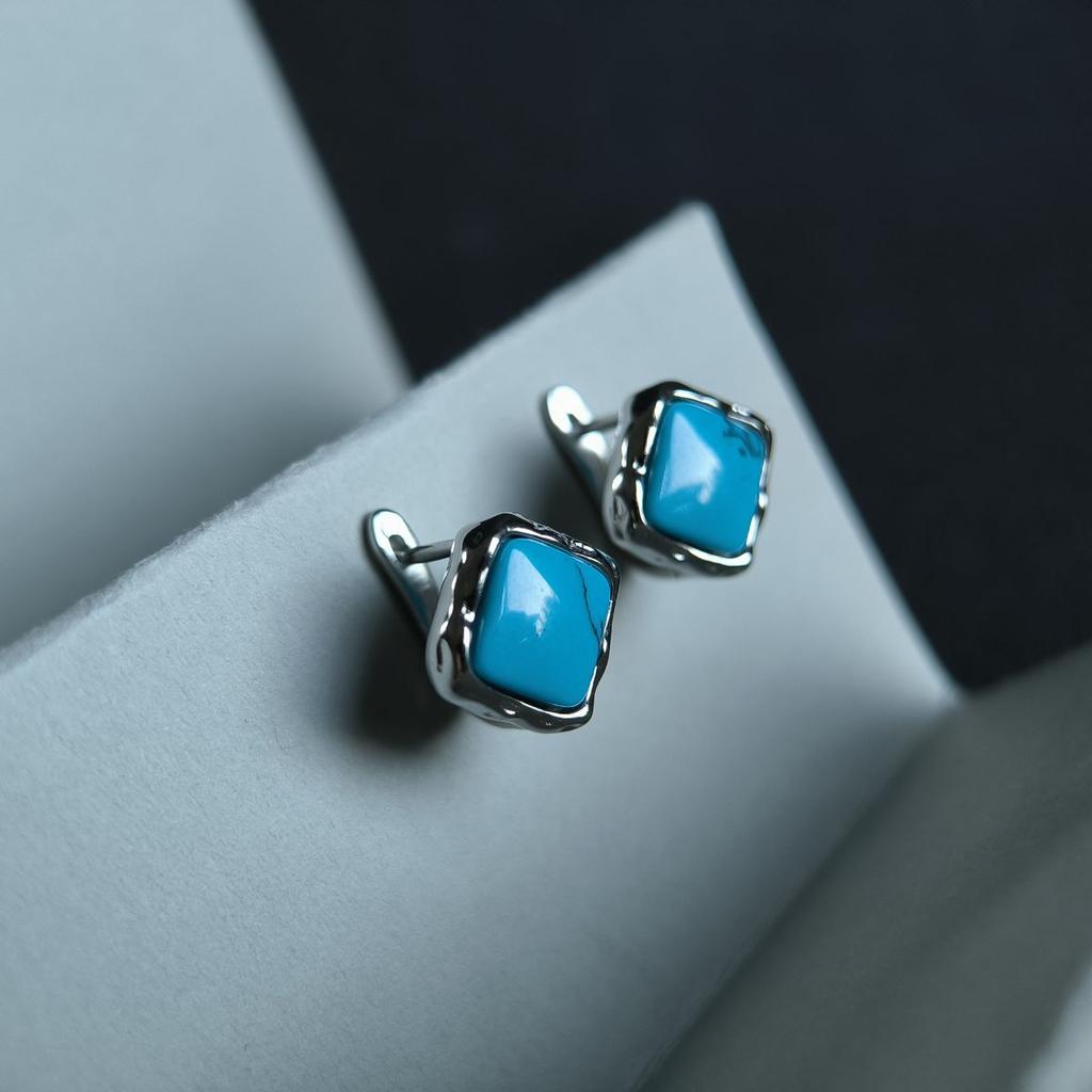 Silver Earrings with Turquoise (60002227)