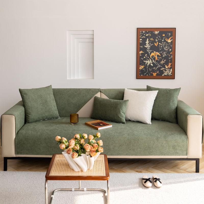 Водонепроницаемое однотонное полотенце для дивана, универсальное для четырех сезонов, противоскользящий бархатный коврик для дивана, минималистичная удобная подушка для защиты от царапин кошек