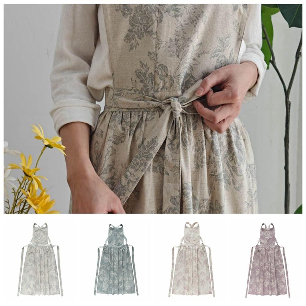 Элегантный кухонный фартук с карманами Фартук для готовки Портативный водоотталкивающий фартук Женский