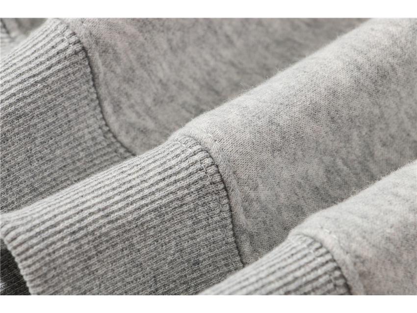 Men's Solid Color Fleece Hoodie with 3D Patch Pocket - Autumn/Winter Collection