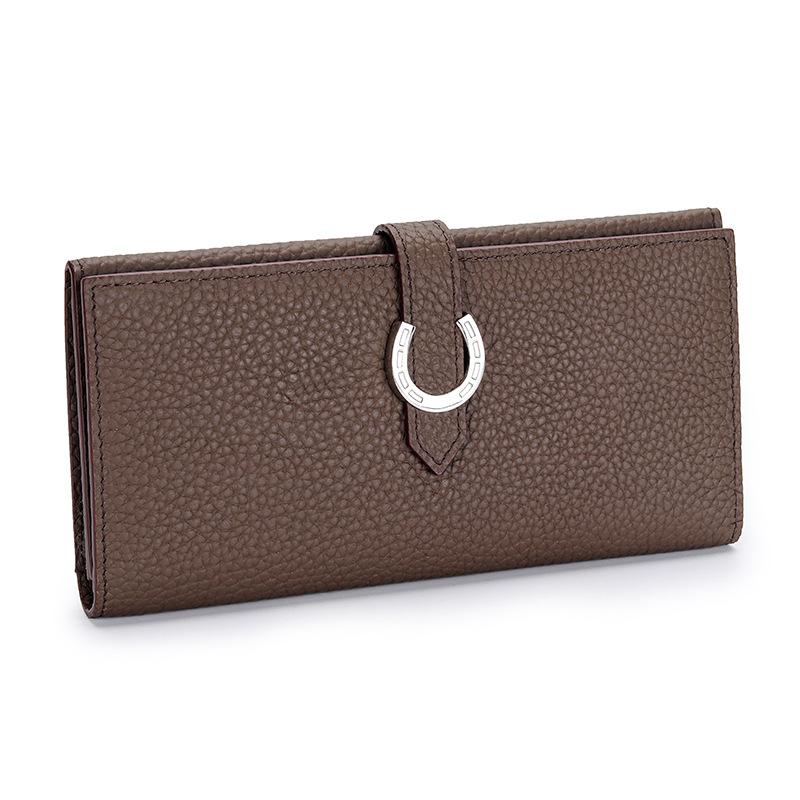 2024 New Real Leather Women Wallets Long Calfskin Purses For Ladies Fashion C Letter Hasp Clutch Bag High Capacity Phone Purse