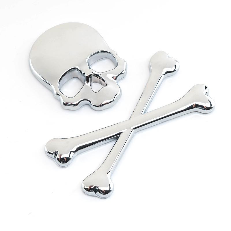3D Metal Skull Car Stickers: Ghost Head Decals for Car Sides