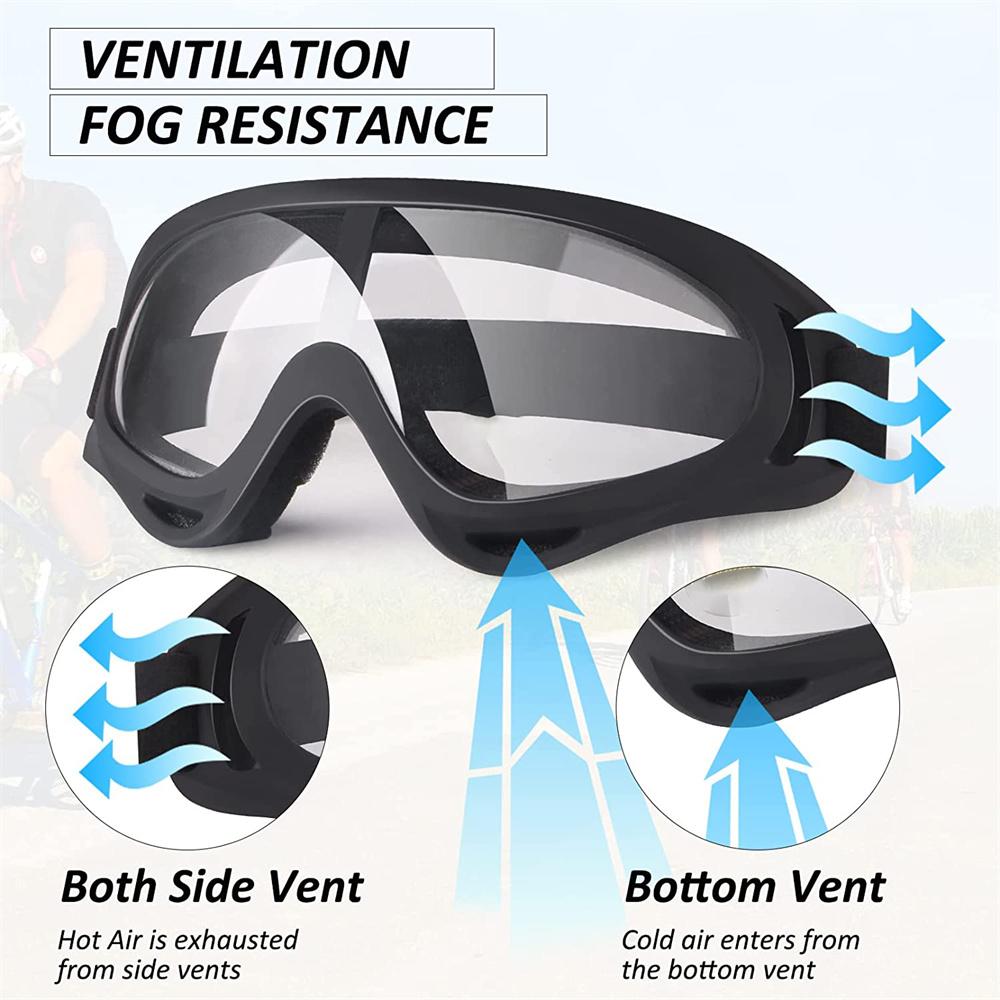 1 шт. Мотоциклетные очки для ношения поверх очков UV400 Антизапотевающие Небьющиеся Прозрачные линзы