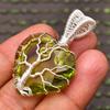 Peridot Heart Shape Tree Of Life Gemstone: 925 Sterling Silver Handmade Jewelry Pendant
