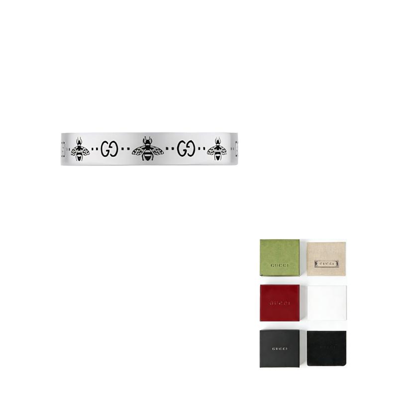Gucci Кольца GG Marmont из стерлингового серебра 925 пробы Унисекс Серебряные 729898J84000728