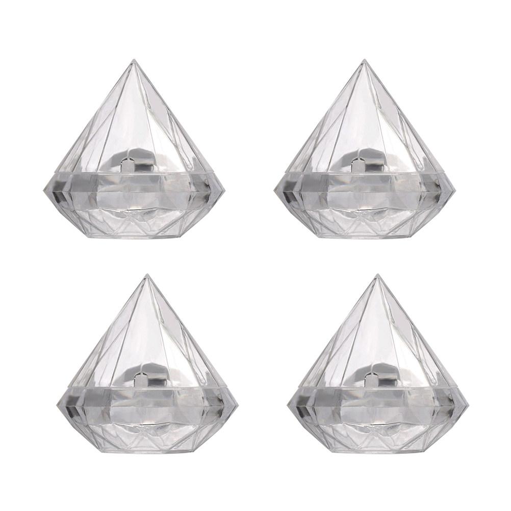 12Pcs Diamond Shaped Candy Boxes Thick Ps Plastic Wedding Favor Containers 7x7cm Party Ornament Gift Box Favor Boxes