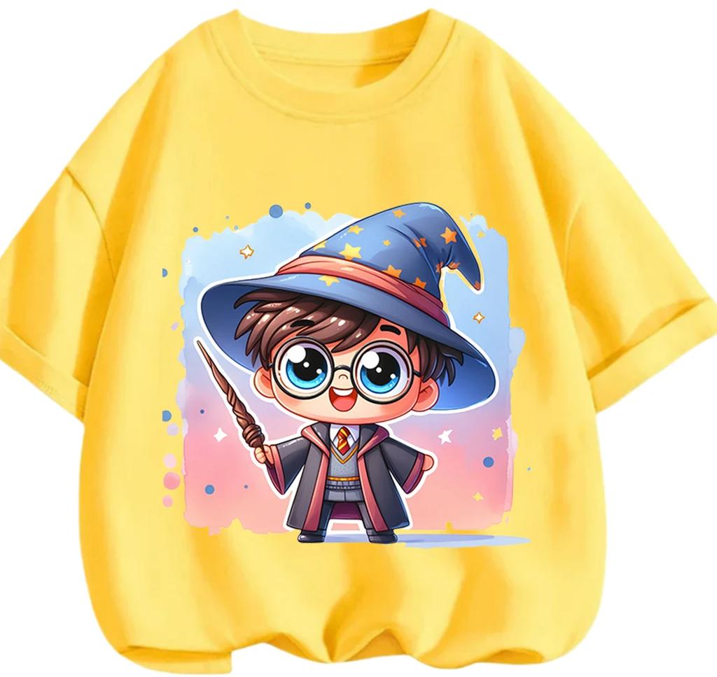 Fashion Street Style Harry Potter T Shirt Lightweight Summer Casual Round Neck Short Sleeve Apparel For Kids 3 14