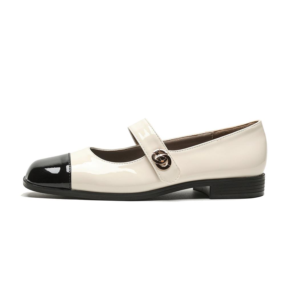 Fashion Hot Sale Vintage Black Patent Leather Mary Jane Shoes Women's Elegant Buckle Strap Low Heel Pumps