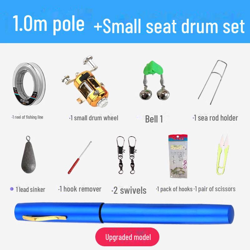 Компактный карманный мини-набор ультракоротких удилищ для морской рыбалки с выдвижной приманкой для заброса.