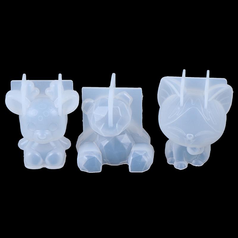 3D силиконовая форма DIY геометрия стерео медведь олень кошка тигр орангутан форма животное форма украшение орнамент форма инструмент для торта