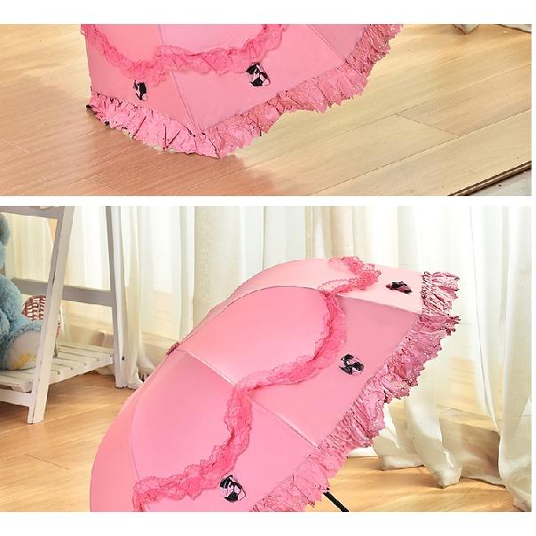 Солнцезащитный кружевной зонтик от дождя, женский солнцезащитный крем, корейский тройной складной зонт, УФ-прозрачный ветрозащитный зонт принцессы, украшение, омбрелло, подарок