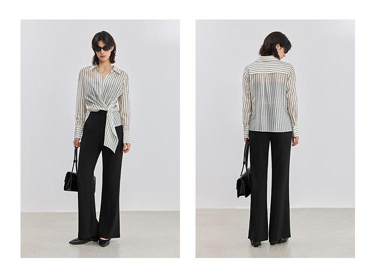 LILY Shirt with Lyocell Striped Collar