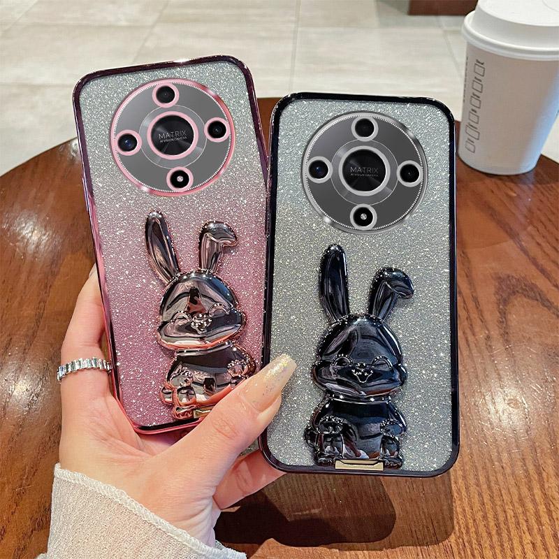 For Honor Magic6 Lite 5G/X9b 5G Case Cute Rabbit Shockproof Kickstand Phone Case