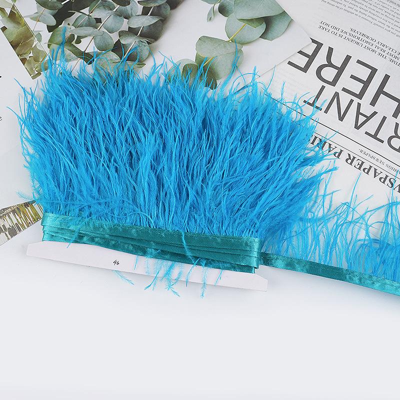 8-10Cm Ostrich Feather Wedding Dress Diy Performance Clothing Accessories Feather Tassel Including Webbing
