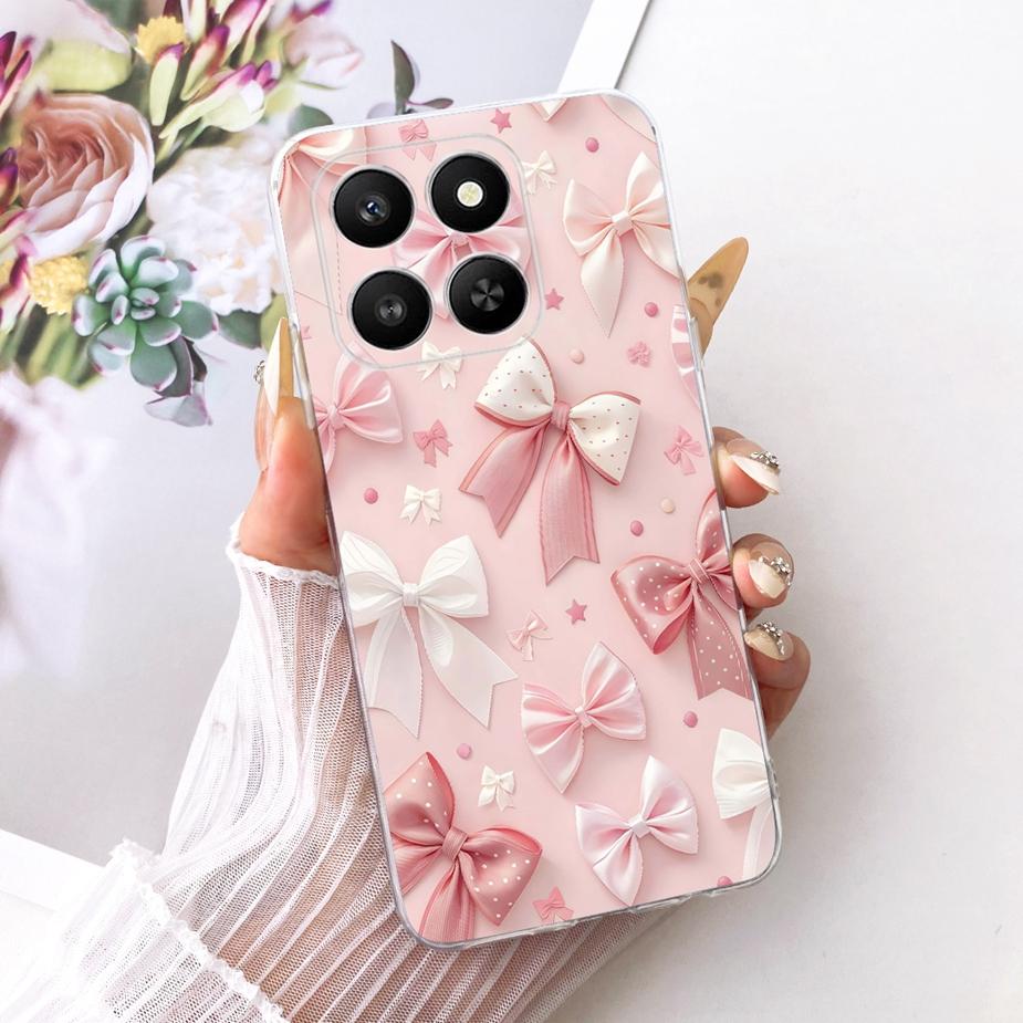 For Honor 400 Smart 5G Case LGN-NX1 Luxury Flowers Butterfly Painted Cover Silicone Case For Honor X7d X 7d HonorX7d Soft Fundas