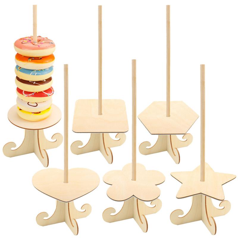 Wooden Doughnut Holder Dessert Display Rack Dim Sum Bread Sales Rack Donut Stand Birthday Party Wedding Table Decoration