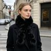 Fashionable Winter Neck Accessory Women Faux Fur Scarf, Warmer with Magnetic Buckle, Soft Fluffy Elegant Draping Design Plush Long Collar for