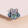 The Gym Rat Enamel Pins Custom Keep Sports Brooches Lapel Badges Cartoon Animal Jewelry Gift for Friends