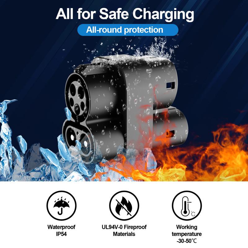 Kolanky 250A CCS1 To CCS2 Adapter Electric Vehicle Car CCS1 To CCS2 Adaptor DC Fast Charging Conventer Public Charging Station
