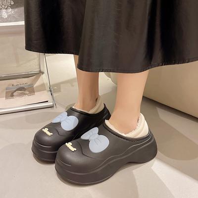 Верхняя одежда на платформе хлопковые туфли женские туфли осень-зима 2025 новые милые домашние бархатные термоноски с бантом обувь