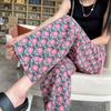 Летние Новые Брюки с Цветочным Принтом Брюки с Высокой Посадкой и Широкими Штанинами Девятиточечные Брюки Защищающие от Комаров Повседневные Брюки