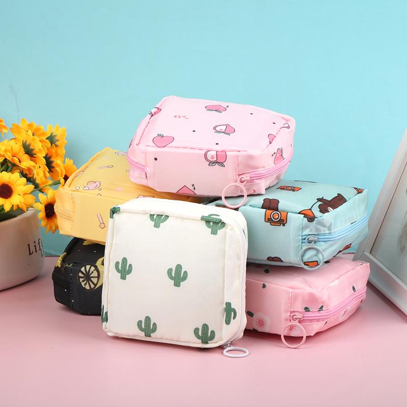 Cute Sanitary Pad Tampon Storage Bag Portable Travel Bag Makeup Bag Earphone Bag