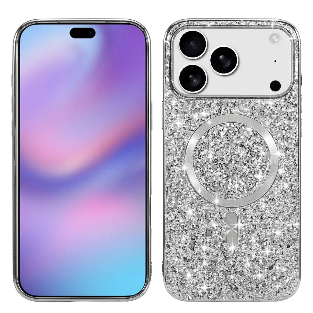 Применимо к iPhone17ProMax блестящий магнитный чехол для мобильного телефона Apple 16Pro гальванический 15 противоударный 14 защитный чехол