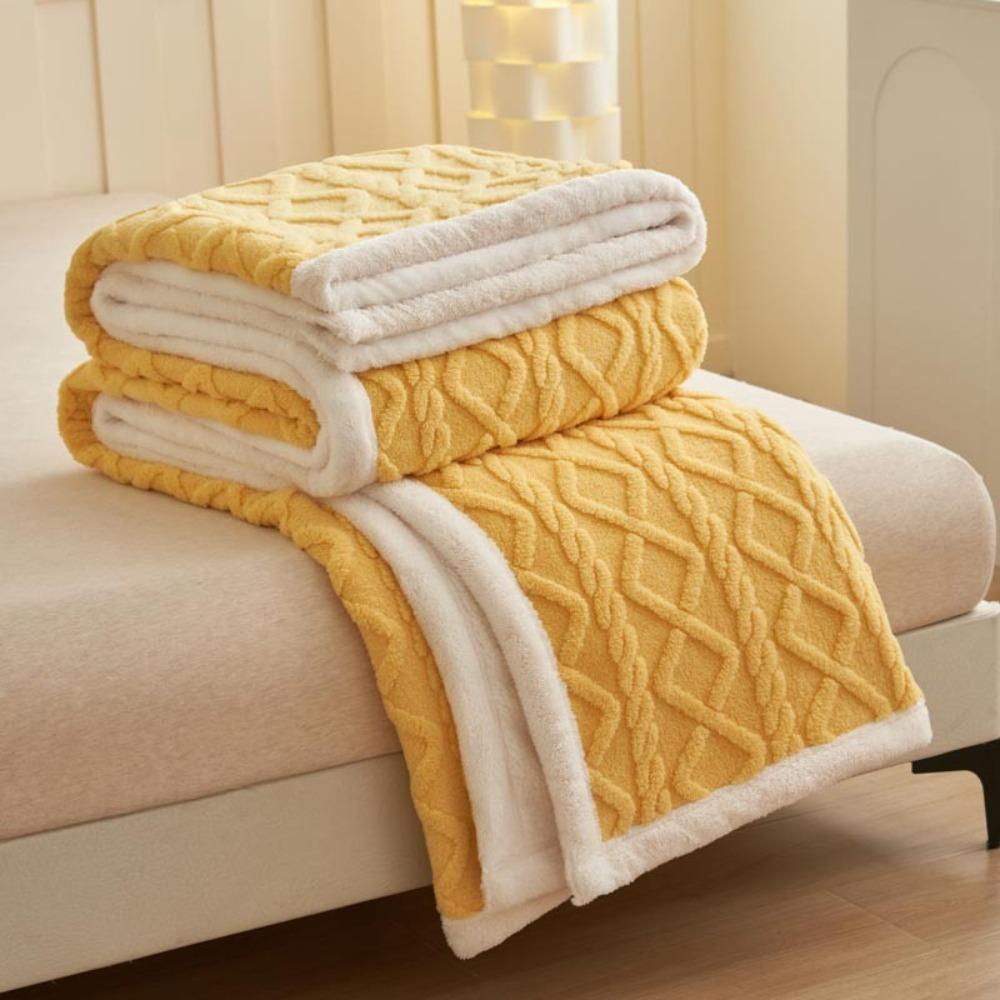 180*200 см Двухслойное флисовое одеяло Утолщенное 3D жаккардовое плюшевое одеяло Мягкое удобное плед для общежития