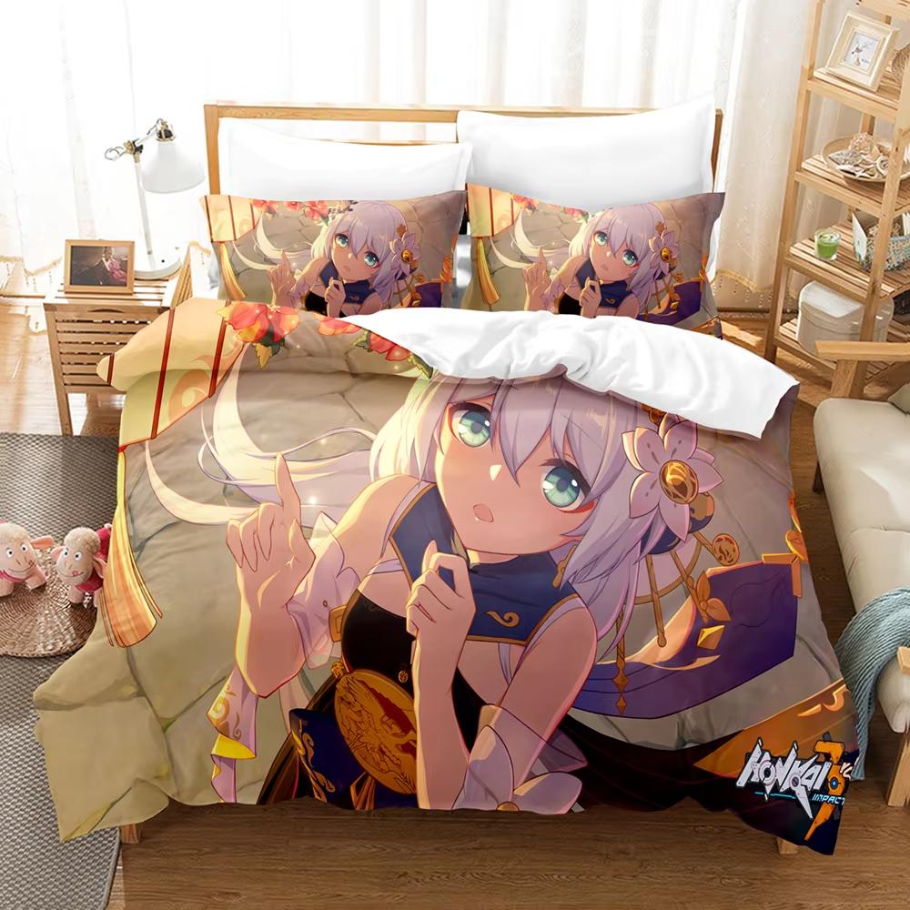 Новое Аниме Honkai Impact 3rd Постельное Белье Комплекты Пододеяльник Наволочка Твин Фул Квин Кинг Постельные Принадлежности Постельное Белье Домашний Текстиль