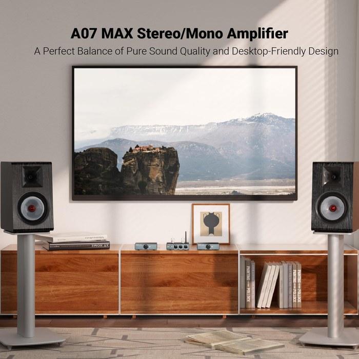 AIYIMA A07 MAX HIFI Усилитель мощности, 2-канальный, Класс D TPA3255, 300 Вт x2, 600 Вт в мостовом режиме, с адаптером питания