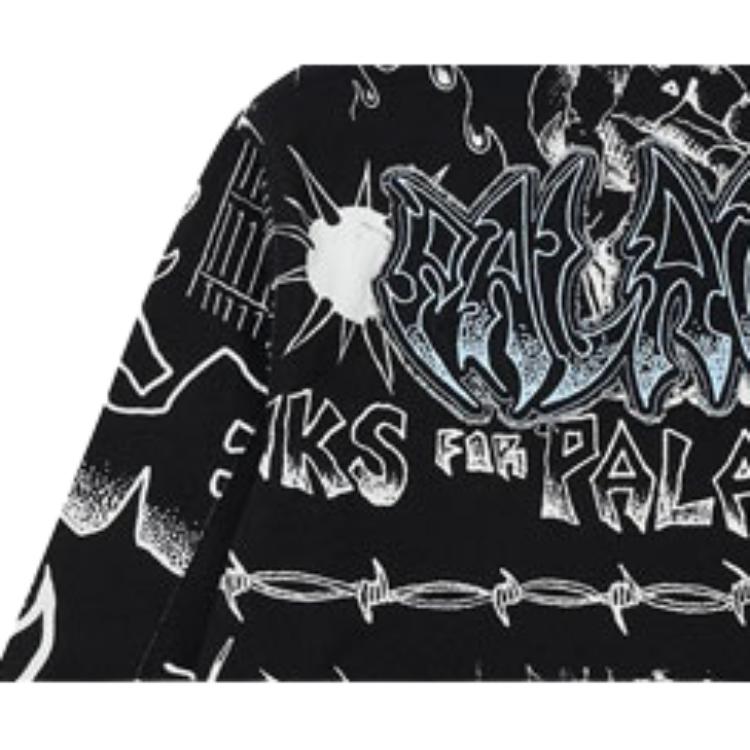 Palace X Lotties Collab расписанная вручную цветочная куртка унисекс верхняя одежда черного цвета P20JK002