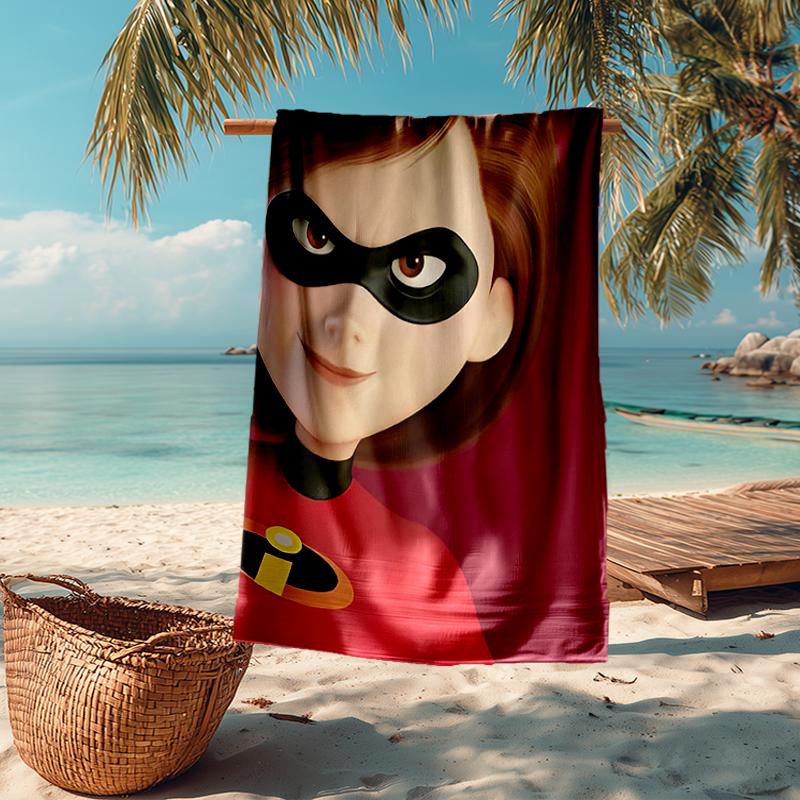 Ultra-Soft Beach Towel with The Incredibles Theme,Ideal for Pool - Camping, Diving - Perfect Travel Essential, Vibrant Beach Towel.