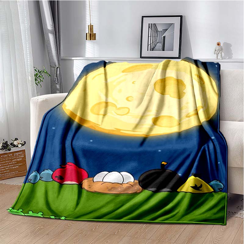 A-Angry-s B-Birds-s Cartoon Game Print Flannel Blanket Ultra Soft Warm Throw For Kids Couch Bedroom Living Room Indoor Home Gift