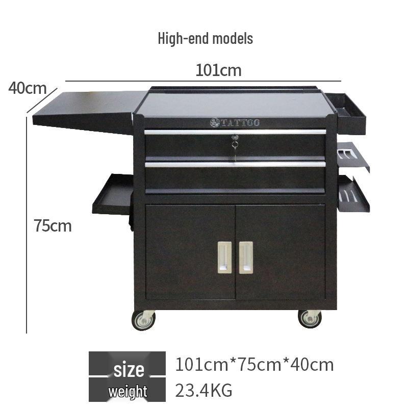 Тележка для тату-инструментов с ящиком – Портативная передвижная рабочая станция (обновленная версия)