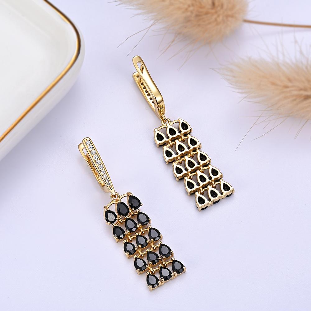 Роскошные и загадочные женские серьги из натуральной черной шпинели и стерлингового серебра 925 пробы для ношения на вечеринках и свадьбах