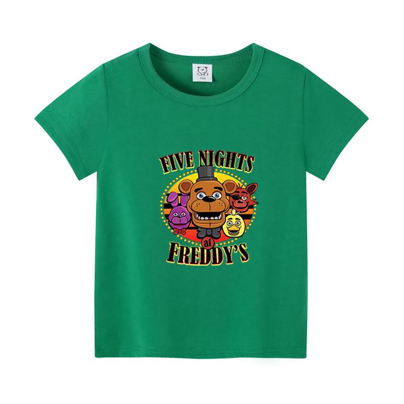 Детская футболка FNAF Летняя дышащая Хоррор Медведь Мальчик Девочка С коротким рукавом Топы Мультяшный принт Фредди Детская одежда Подарки на день рождения