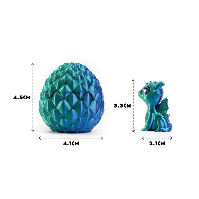 Креативный 3D-печатный набор мини-яиц дракона в стиле Q-version с вылупляющимся детенышем, модели детенышей, подарки на Хэллоуин, Пасху и украшения для рабочего стола