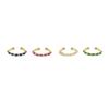 Promotion Small Girl Women Stud Earring Three Stone Colorful Cz bar Stud Simple Minimal Multi Piercing Ear Bone Earrings