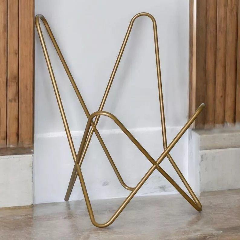 Винтажный шезлонг с подлокотниками, складное кожаное кресло-бабочка в стиле ретро