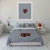 Black and Orange SF Logo Design Print Bedding Set Duvet Cover Pillowcases (1* Duvet Cover 2* Pillowcases Do Not Include Comforter)