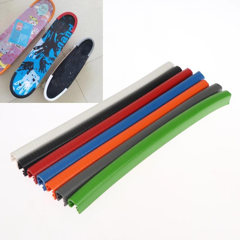 2Pcs Skateboard Deck Guards Protector U Channel Design Rubber And Steel Bumpers Bump Longboard Dance Board Crash Rubber Strip