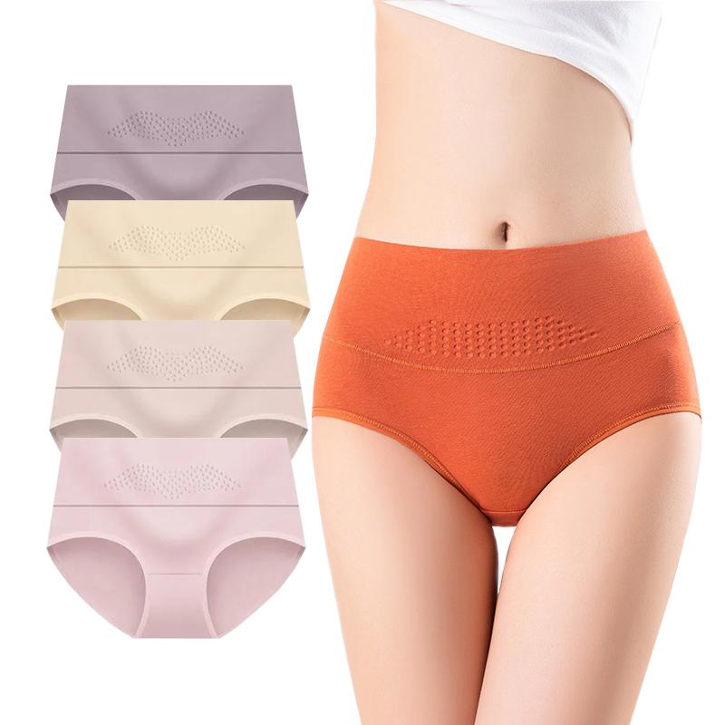 LANGSHA 4 шт., большие размеры M-5XL, трусики с высокой талией, женское мягкое хлопковое нижнее белье, трусы с принтом, женское нижнее белье