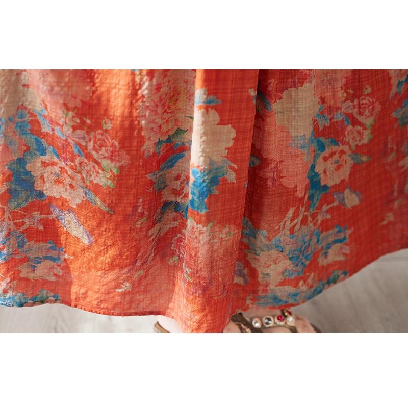 DIMANAF 2025 Летнее платье больших размеров для женщин Повседневное винтажное длинное платье Свободное базовое платье с цветочным принтом