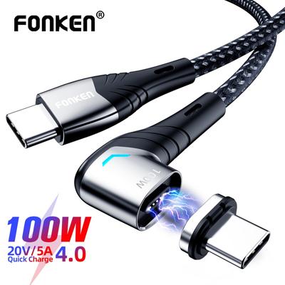 FONKEN 5A 100 Вт двойной тип-c, кабель для быстрой зарядки, кабель для быстрой зарядки C-C, передача данных для Huawei, кабель для быстрой зарядки планшета, телефона, зарядный кабель