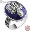 The Vampire Diaries Rings 925 Silver Damon Salvatore Ring Men's With Lapis Lazuli Natural Stone Jewelry