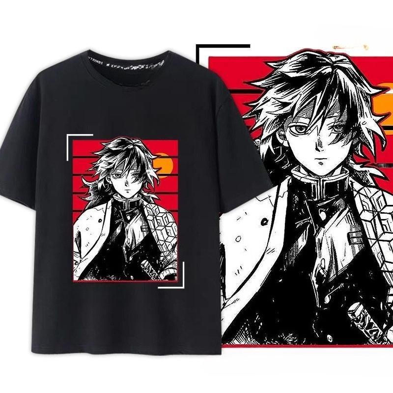 Anime Giyuu Characters T-Shirt Playing Gaming Novelty T-Shirts Short-Sleeved Tshirt Autumn 100 Cotton Kawaii Aesthetic