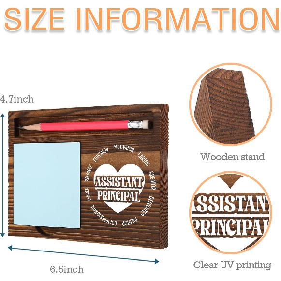 Assistant Principal Thank You Gift, Rustic Wooden Pencil Note Holder, School Admin Appreciation Decor, Promotion Leaving Birthday Farewell Retirement