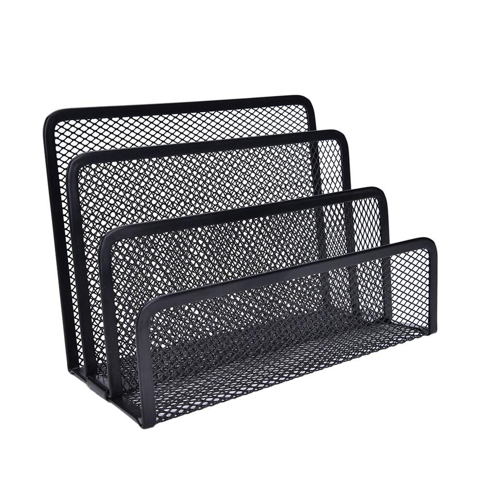 Card Shelf Folder Document Stand Mesh Storage Box Mesh Tray File Storage Rack Letter Paper Holder