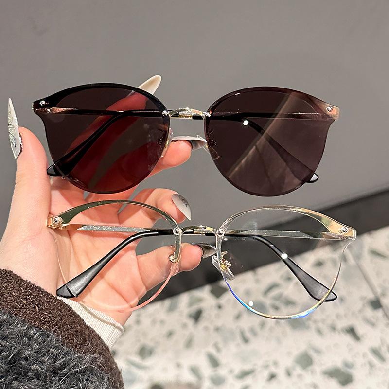 Модные металлические овальные солнцезащитные очки для мужчин и женщин, ретро панк мода, кошачий глаз, UV400