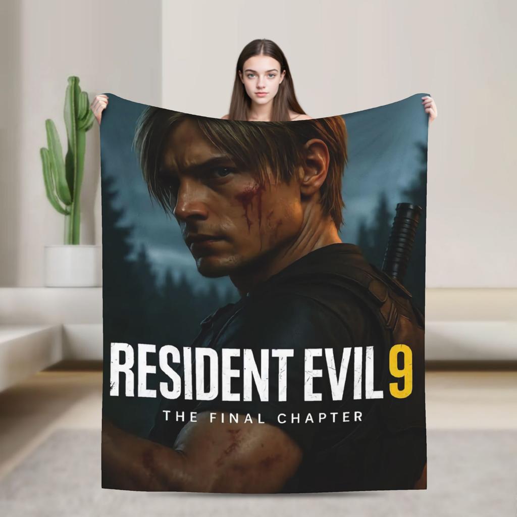 Плед с изображением Леона Кеннеди из Resident Evil Качественное Мягкое Теплое Постельное Белье Пледы Весна Дети Гостиная Графический Покрывало